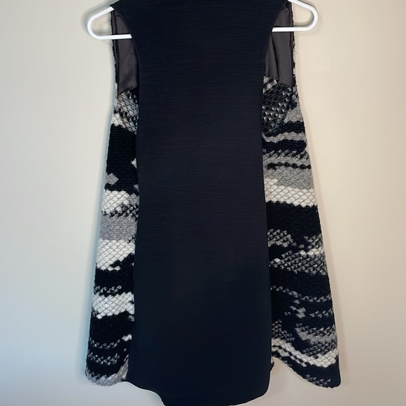 Guest Editor ANTHROPOLOGIE XS Black White Aztec Wool Waterfall Vest Boho Hippie - Picture 5 of 11